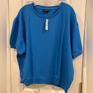 NWT JCrew puff sleeve short sleeeve sweatshirt
